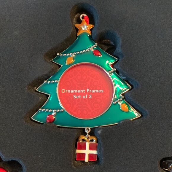 St. Nicholas Square Set of 3 Ornament Frames, Christmas Tree, Santa and Snowman - Picture 2 of 7